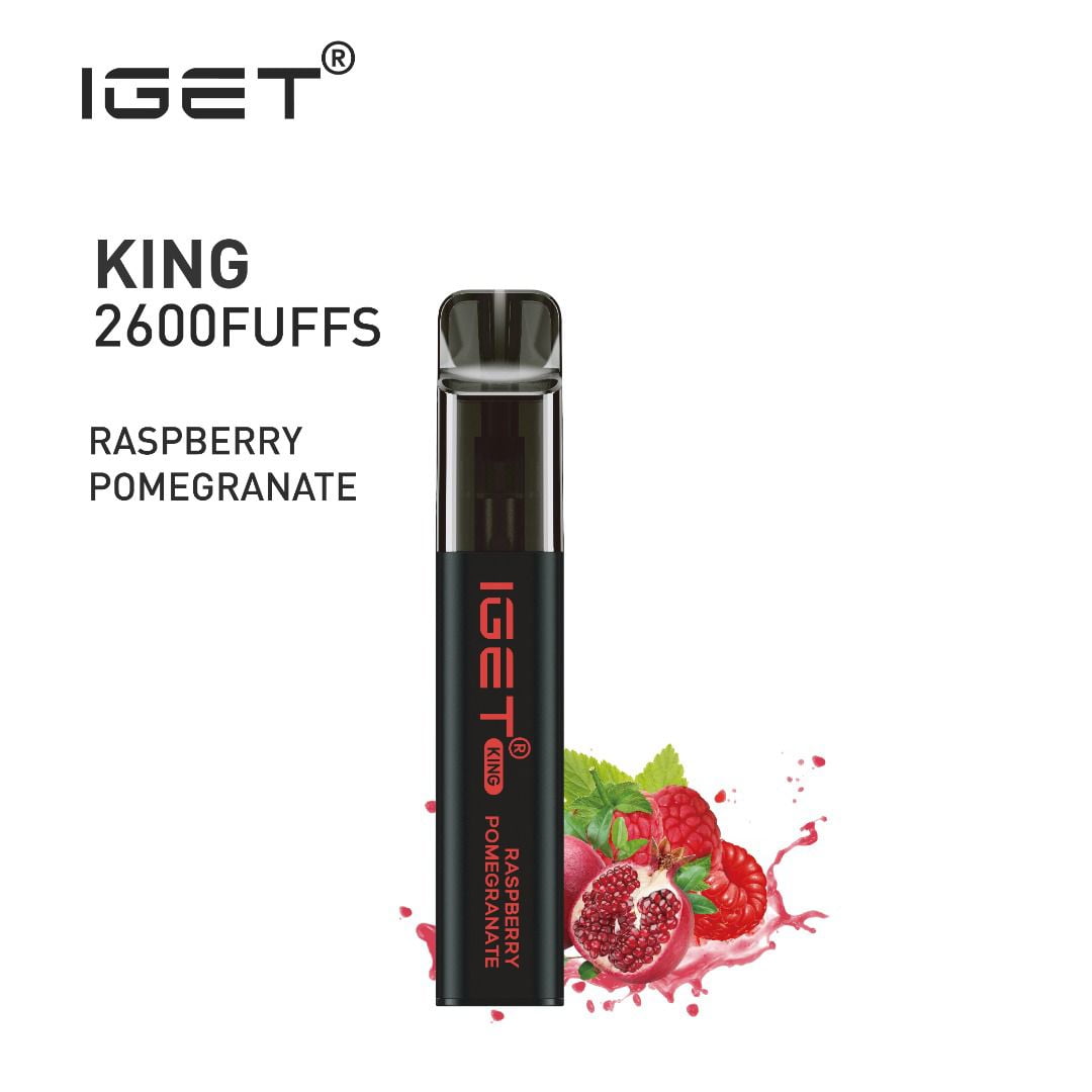 IGET-KING-RASPBERRY-POMEGRANATE.jpg IGET KING RASPBERRY POMEGRANATE – 2600 PUFFS - Image 1